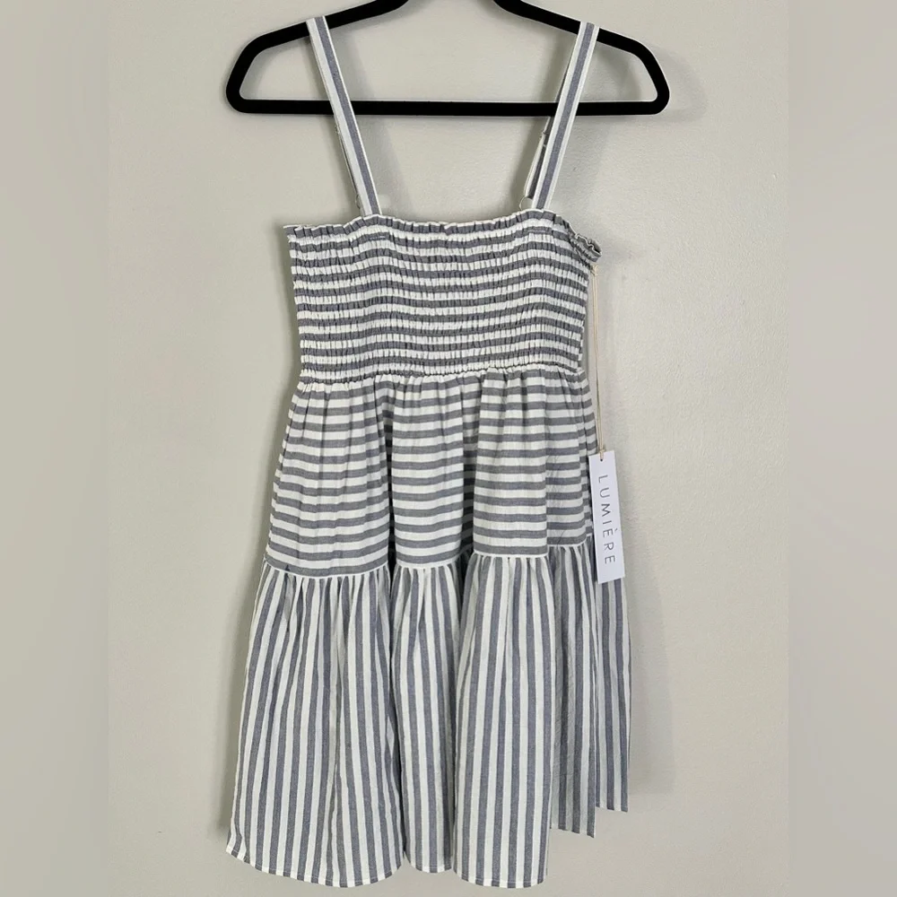 Urban Outfitters Lumiere Woven Blue/ White Stripe Dress. New with tag - Picture 8 of 11
